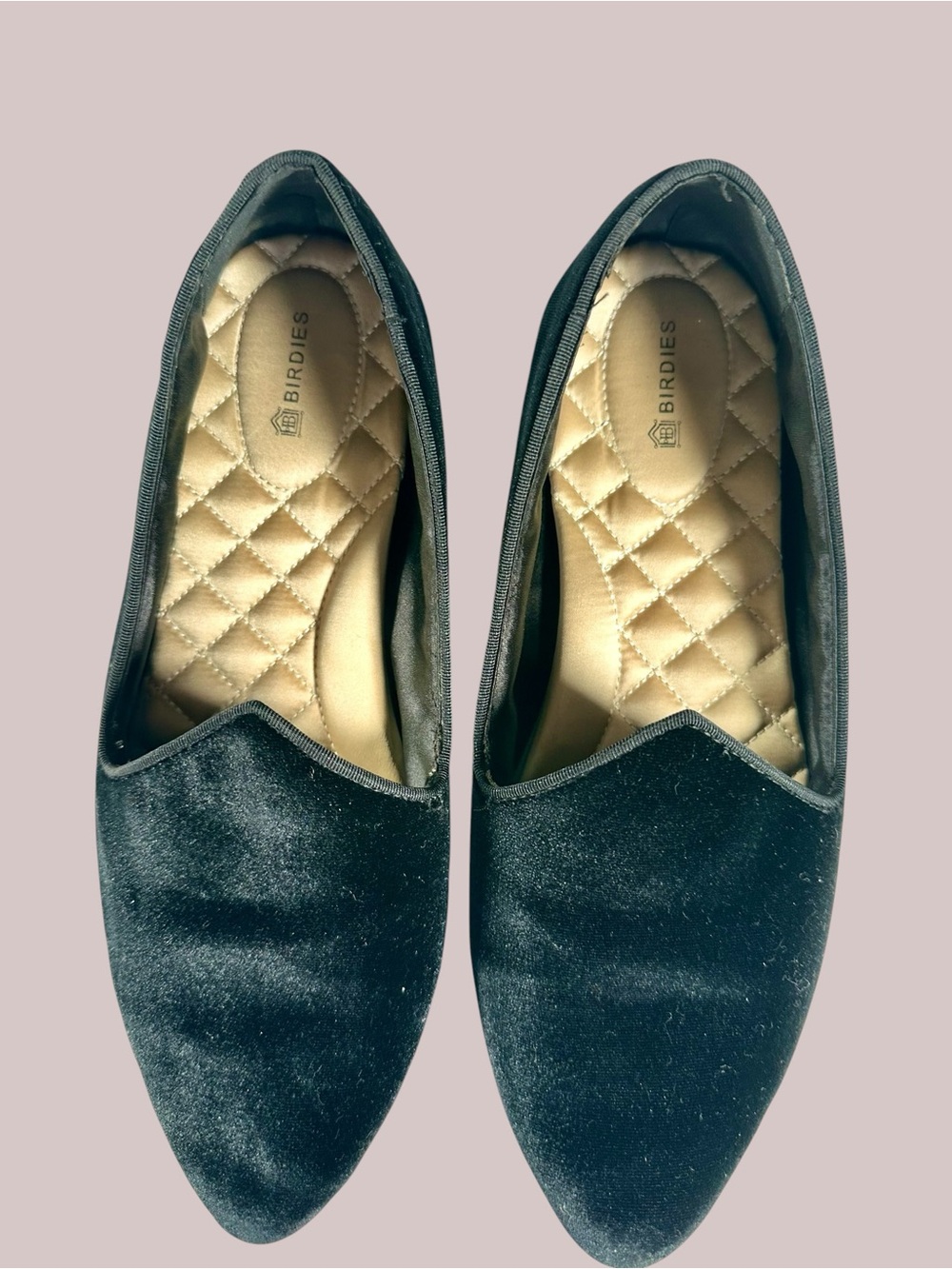 Birdies Women’s The Heron-Black Velvet Slip-On Flats - Picture 6 of 13